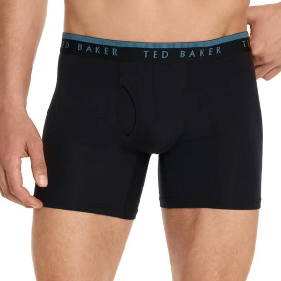 Ted Baker Mens Boxer Brief 4-pack Black Blue Floral Teal Soft Fabric Stretch NWT - Picture 3 of 5
